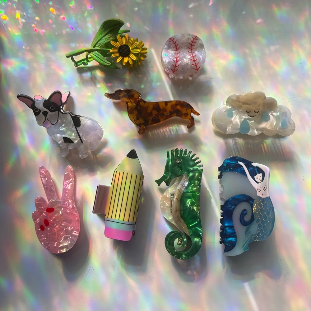 Set of 9 fun hair claws